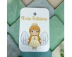 10 cartellini tag biglietti angeli personalizzati bomboniere segnaposto battesimo nascita babyshower compleanno cresima comunione