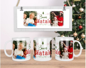 Tazza mug natalizia personalizzata con foto e scritta idea regalo di natale per la mamma la nonna la sorella la zia la famiglia